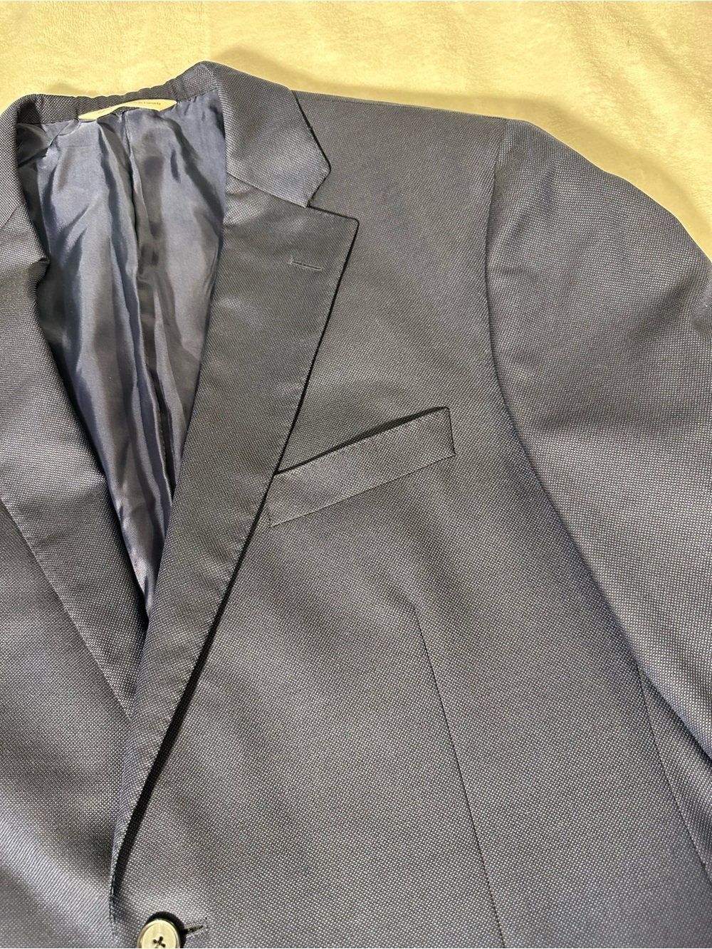 Samuelsohn Navy Blazer 44R Italian SUPER 110's Wool Made In Canada Sport Jacket
